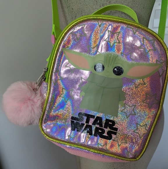 Star Wars Pink and Green Grogu Shoulder Bag With Pom Pom - Picture 2 of 7